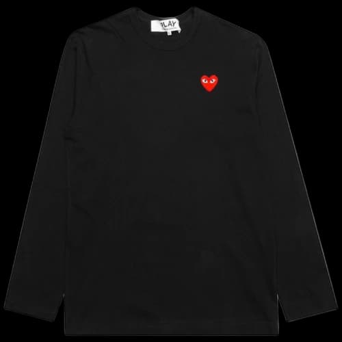 Comme des Garcons Play Women's Red Emblem L/S T-shirt Black