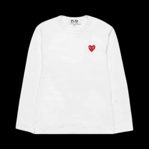 Comme des Garçons PLAY Heart Emblem Long-Sleeve Shirt 'White'