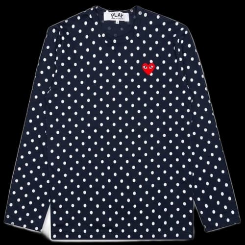 Comme des Garcons Play Polka Dot L/S T-shirt Navy
