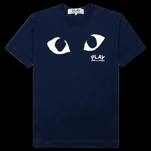 Comme des Garcons Play Women's Eyes Logo T-shirt Navy