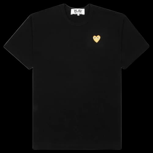 Comme des Garcons Play Women's Gold Heart T-shirt Black