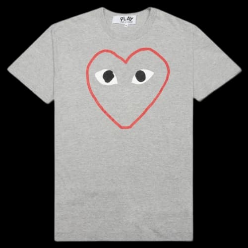 Comme des Garcons Play Red Heart Sketch T-shirt Grey