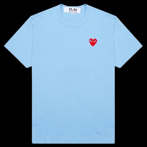 Comme des Garcons PLAY Play Women's Pastelle Red Emblem T-shirt Blue