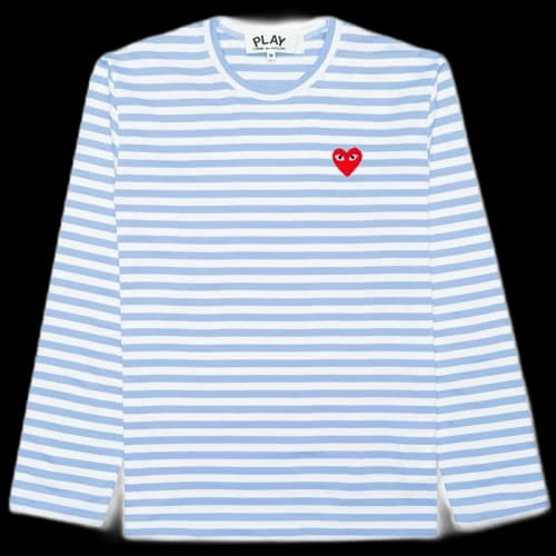 Comme des Garcons Play Women's Pastelle Striped L/S T-shirt Blue/White