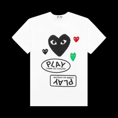 Comme des Garcons Play Multi Logo Black Heart T-shirt White