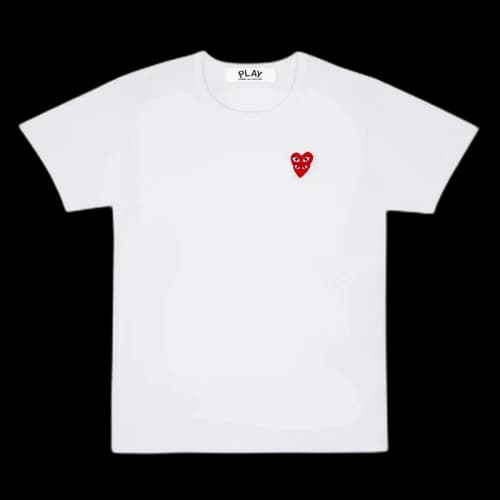Comme des Garcons Play Women's Double Red Heart T-shirt White