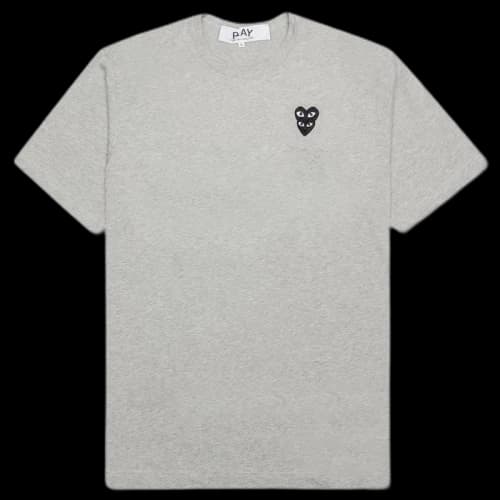 Comme des Garcons Play Women's Black Stacked Heart T-shirt Grey