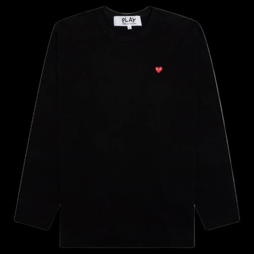 Comme des Garcons Play Small Red Heart L/S T-shirt Black