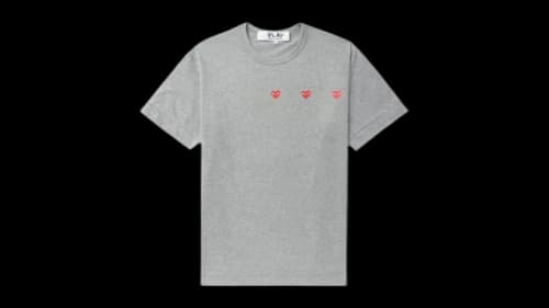 Comme des Garcons PLAY Logo Print Tee Grey