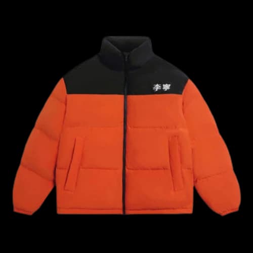 Li-Ning Graphic Color Block Down Jacket 'Black Orange'