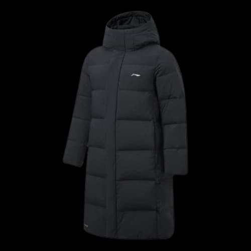 Li-Ning Logo Printed Warm Long Down Jacket 'Black'