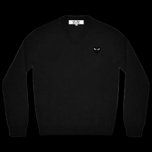 Comme des Garçons PLAY Heart V-Neck Pullover 'Black'