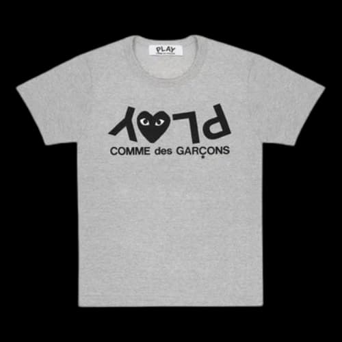 COMME des GARCONS PLAY Black Alphabet Logo Short Sleeve Gray