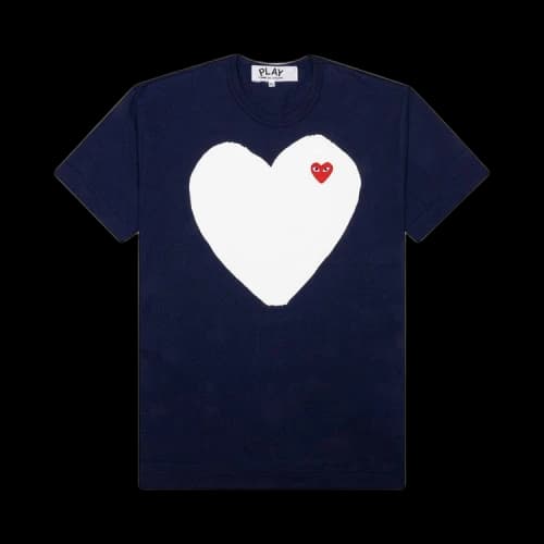 Comme des Garcons PLAY Play White Heart T-shirt Navy