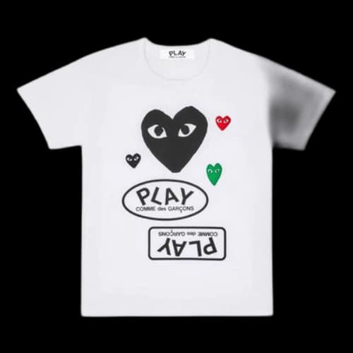 COMME des GARCONS PLAY Black Love Short Sleeve White