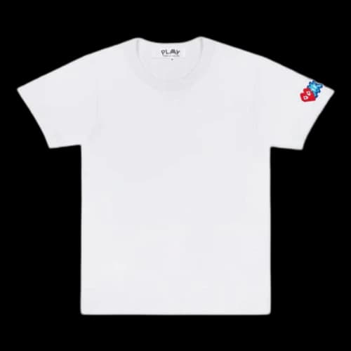 COMME des GARCONS PLAY Invader T-Shirt Red And Blue Sleeve Emblem 'White'