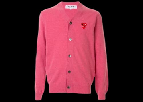 Comme des Garcons Play Small Heart Cardigan Pink