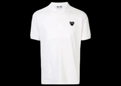Comme des Garcons Play Heart Polo Shirt White