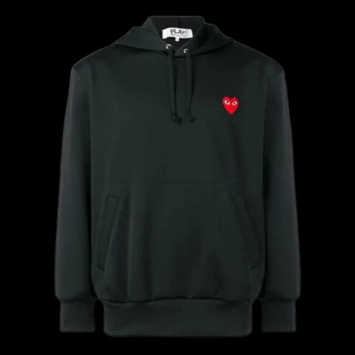 COMME des GARCONS PLAY heart patch Red Love Pullover Black