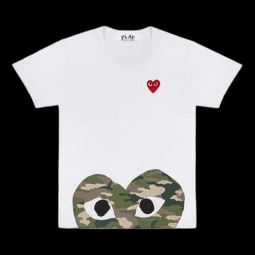 COMME des GARCONS PLAY Camouflage Short Sleeve White