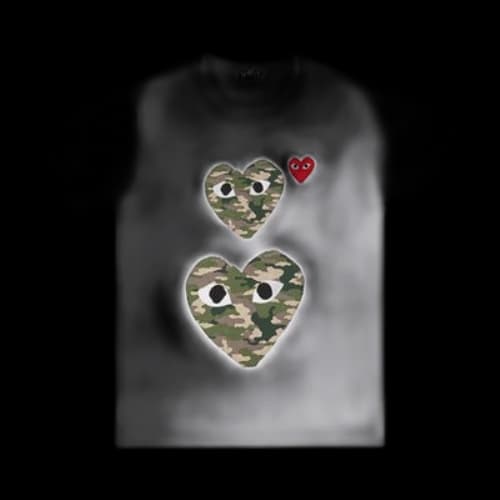 COMME des GARCONS PLAY Camouflage Large Small Short Sleeve White