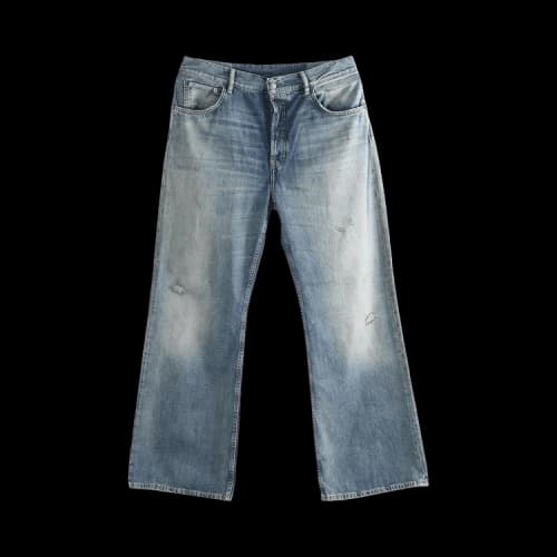 Acne Studios Wide Leg Cut High Waisted Jeans 'Mid Blue'