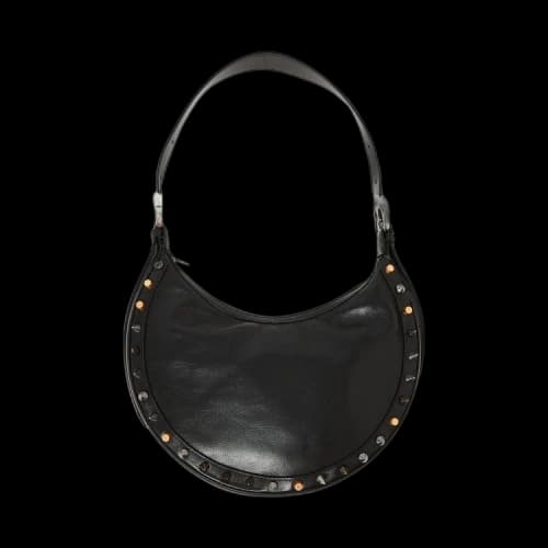 Marine Serre Crescent Moon Leather Bag 'Black'