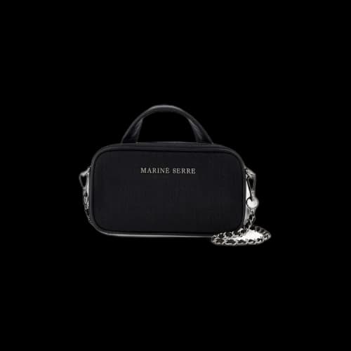 Marine Serre Recycled Nylon Moire Mini Madame Bag 'Black'
