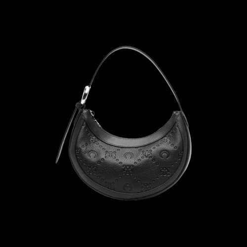 Marine Serre Moonogram Embossed Leather Eclipse Mini Bag 'Black'