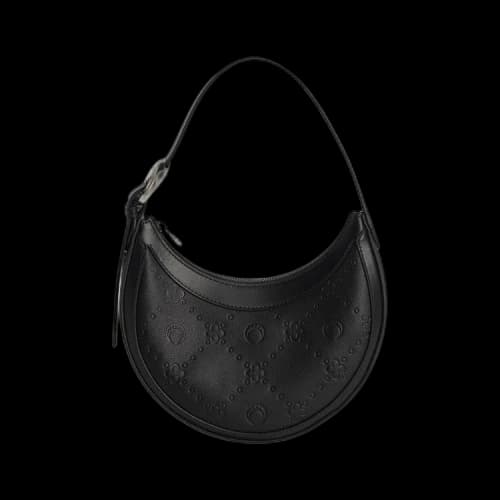 Marine Serre Moonogram Embossed Leather Eclips Mini Bag 'Black'