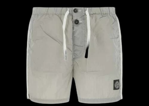 Stone Island Logo Patch Swim Shorts Grey