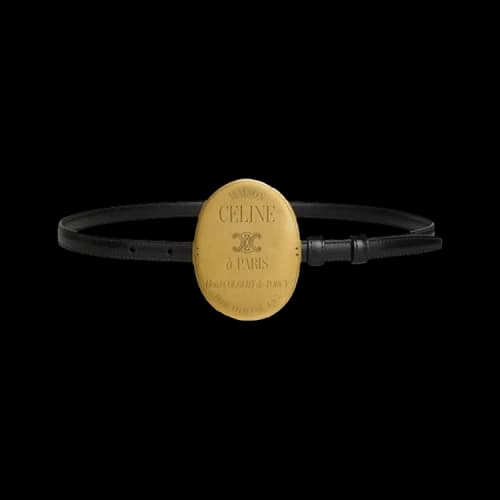 CELINE Leather Teen Maison Belt In Taurillon Leather 'Black'