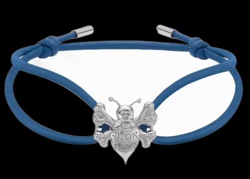 Dior And Shawn Cord Bracelet Blue Calfskin