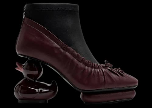 Maison Mihara Yasuhiro Duck Heel Ballet Boots Bordeaux