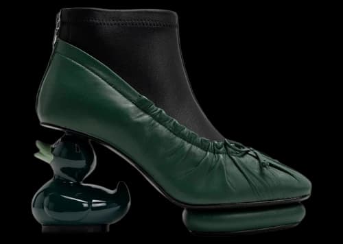 Maison Mihara Yasuhiro Duck Heel Ballet Boots Green