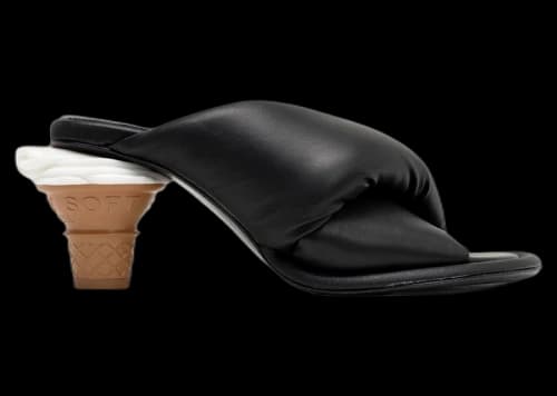 Maison Mihara Yasuhiro Soft Serve Heel Puffer Sandals Black