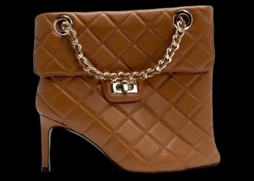 Maison Mihara Yasuhiro Quilted Bag Detail Pin Heel Short Boots Brown