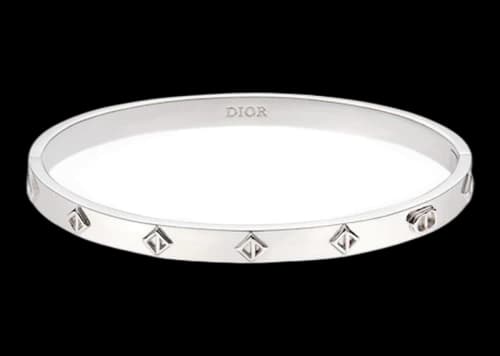 Dior CD Diamond Bangle Bracelet Silver