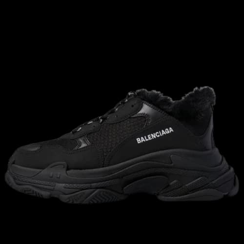 Balenciaga Triple S Fake Fur 'Black'