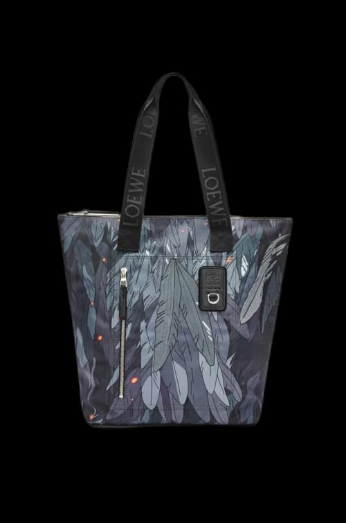 LOEWE x Howls Howl Vertical Shopper In Nylon Black