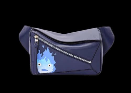 LOEWE x Howls Calcifer Small Puzzle Bumbag In Classic Calfskin Marine