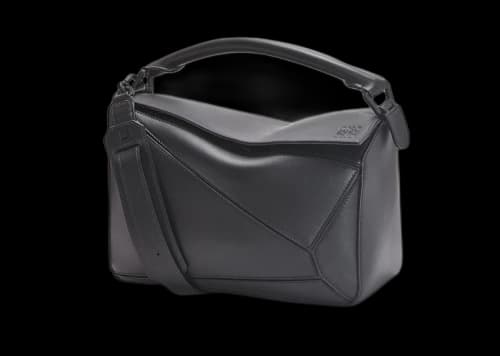 LOEWE Puzzle Bag In Satin Calfskin Black