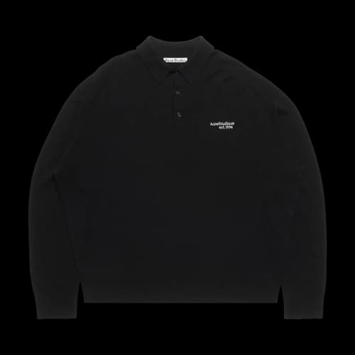 Acne Studios Wool Knit Polo 'Black'