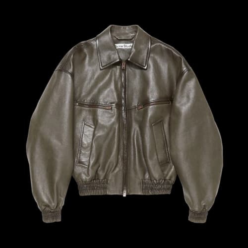 Acne Studios Leather Jacket 'Green'