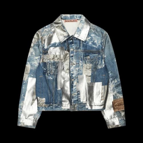 Acne Studios Printed Tape Denim Jacket 'Blue'