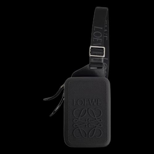 LOEWE Molded Sling In Diamond Rubber And Calfskin Black