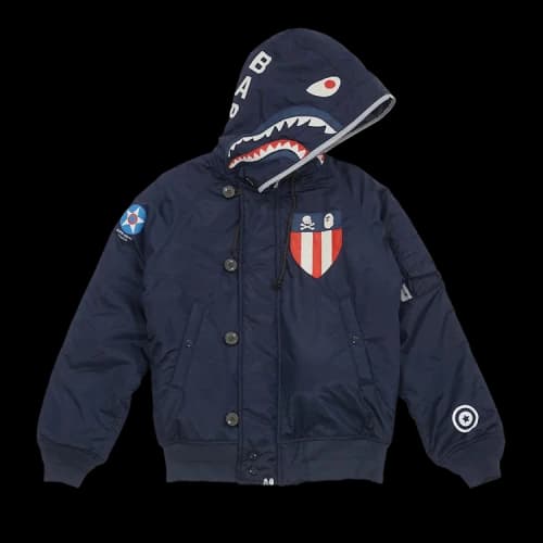 BAPE x Neighborhood N-2B Shark Jacket 'Navy'