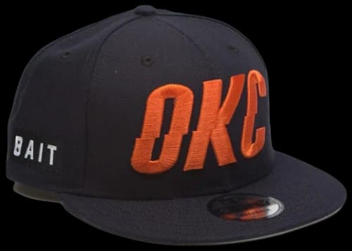 New Era x BAIT Oklahoma City Thunder Alt OTC 9Fifty Snapback Cap Navy