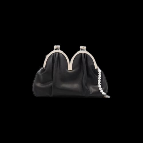 Simone Rocha Medium Double Curve Purse Bag With Crossbody Strap 'Black'