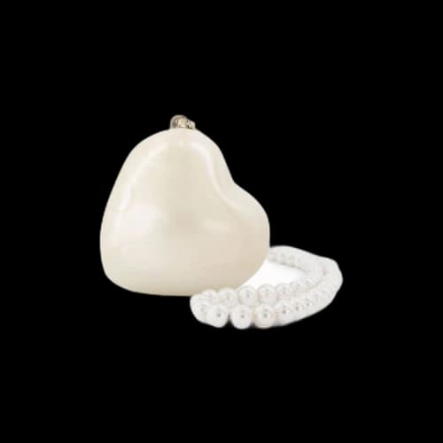 Simone Rocha Pearl Heart Medium Bag 'White'